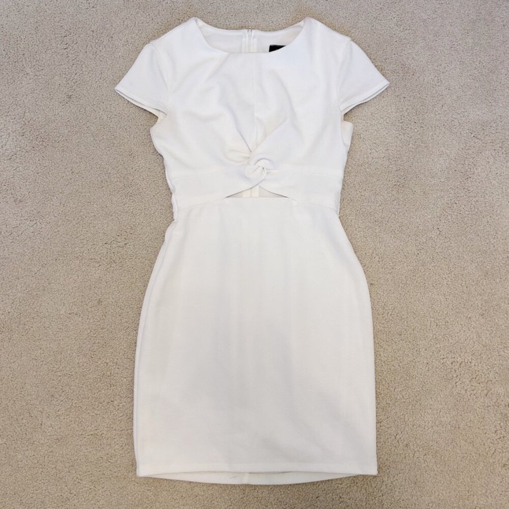 White Bodycon Twist Dress